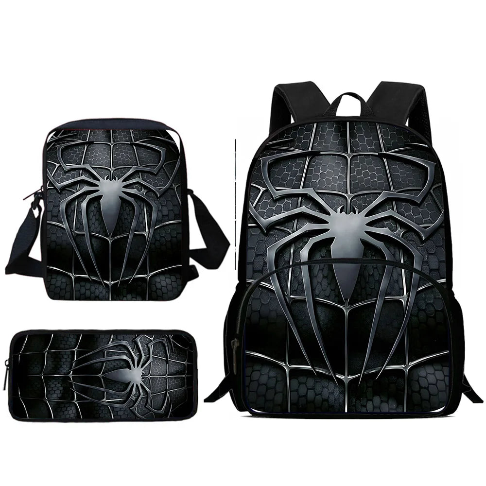 3Pcs Set anime Spiders-man Child Backpacks Shoulder Bag Pencil Case Pupil Large Capacity School Bags for Boys Girls Best Gift