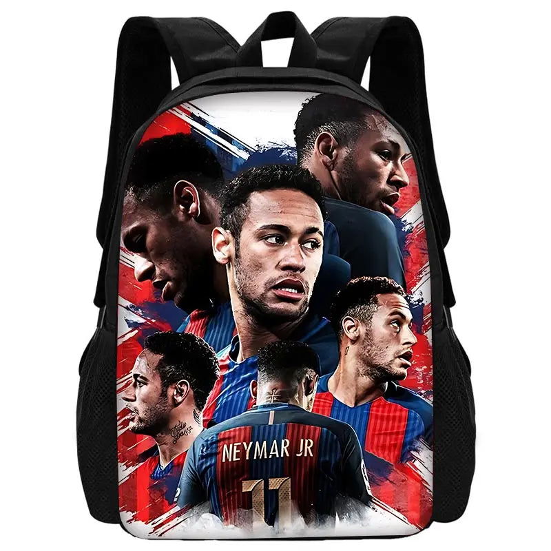 Game Football Child School Backpack with Lunch Bags ,Pencil Bags ,N-NeymarS School Bags for Boys Girls Best Gift