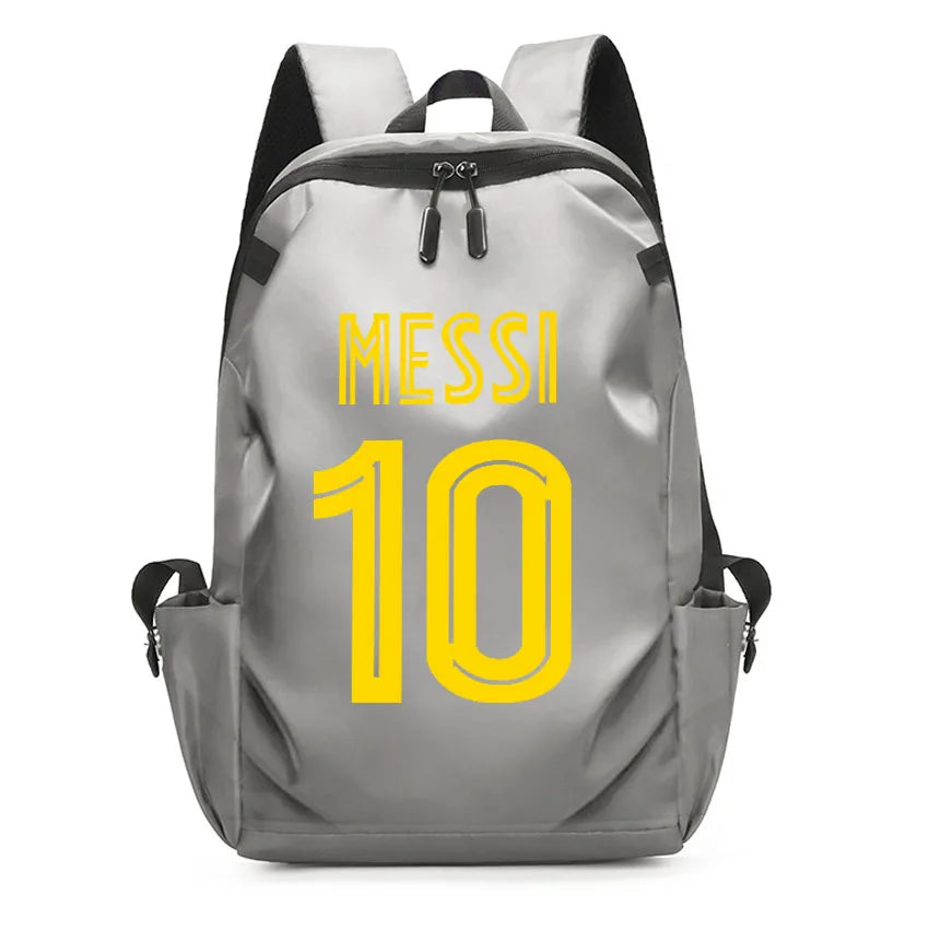 Football Super Stars MES SI Backpack Boy Girl Unisex College Student Backpack Women Men Laptop Teens Student USB Port Rucksack