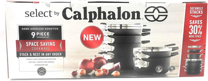 Calphalon Select 9pc Space Saving Hard-Anodized Nonstick Cookware Set   kitchen