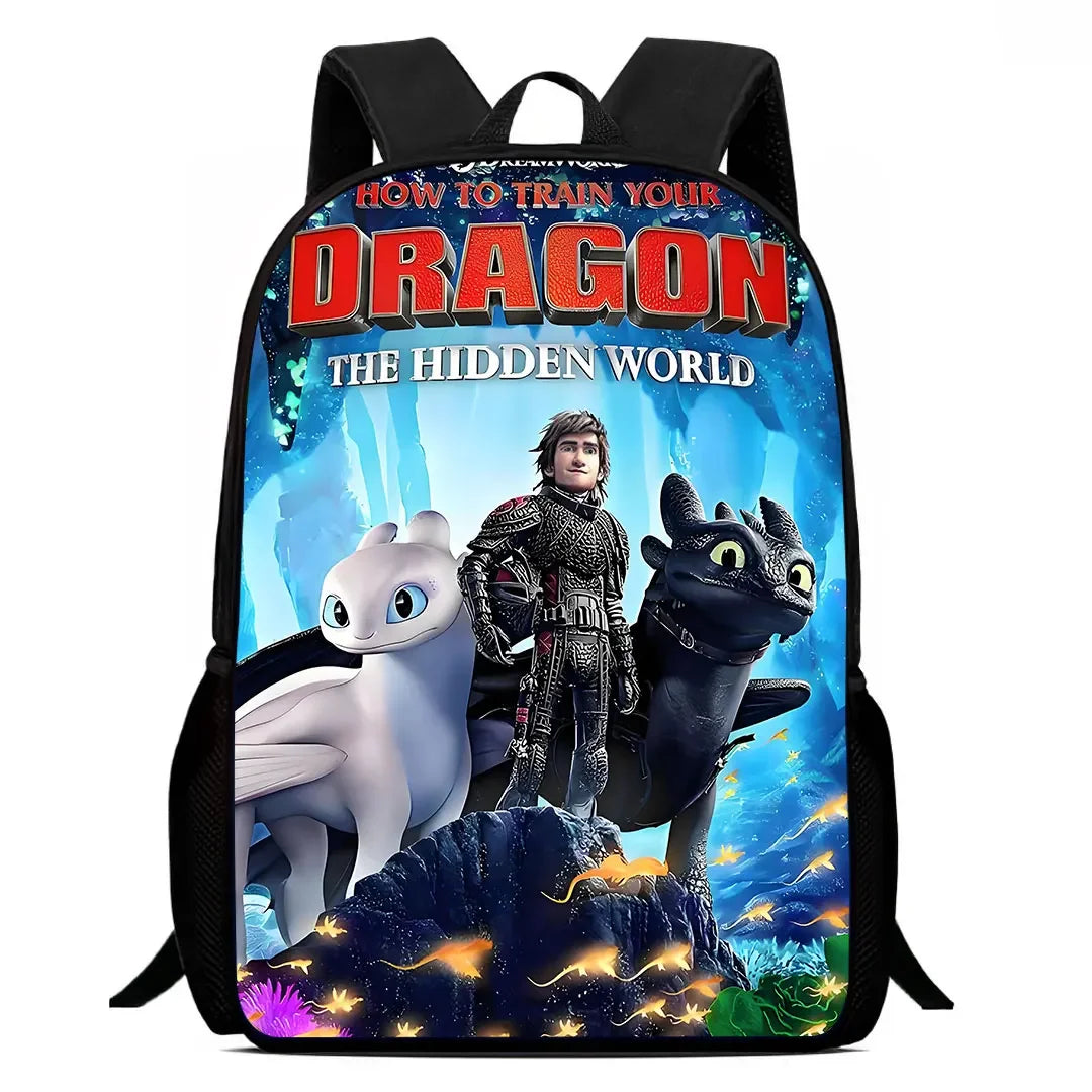 Cartoon How to T-Train Your D-Dragon Child School Backpack With Shoulder Bags Pencil Bags,School Bags for Boys Girls,Best Gift