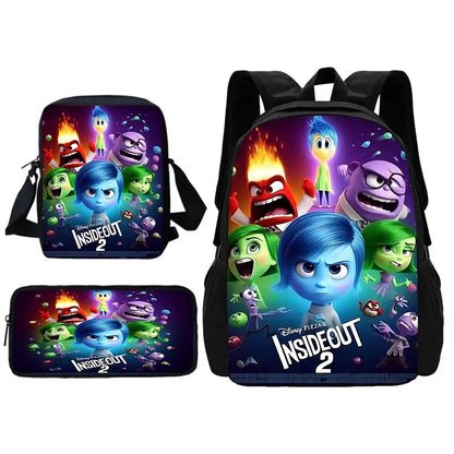 Cute Cartoon Inside Out 2 Child School Backpack With Shoulder Bag Pencil Bags School Bags for Boys Girls Best Gift