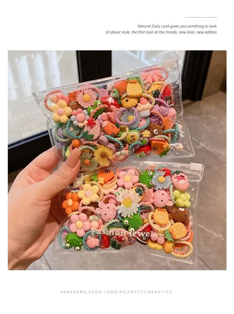 50/40/30pcs Cute Rubber Bands for Children Will Not Harm Hair with Good Elasticity. Girl Baby Headbands and Cute Girls Headdress