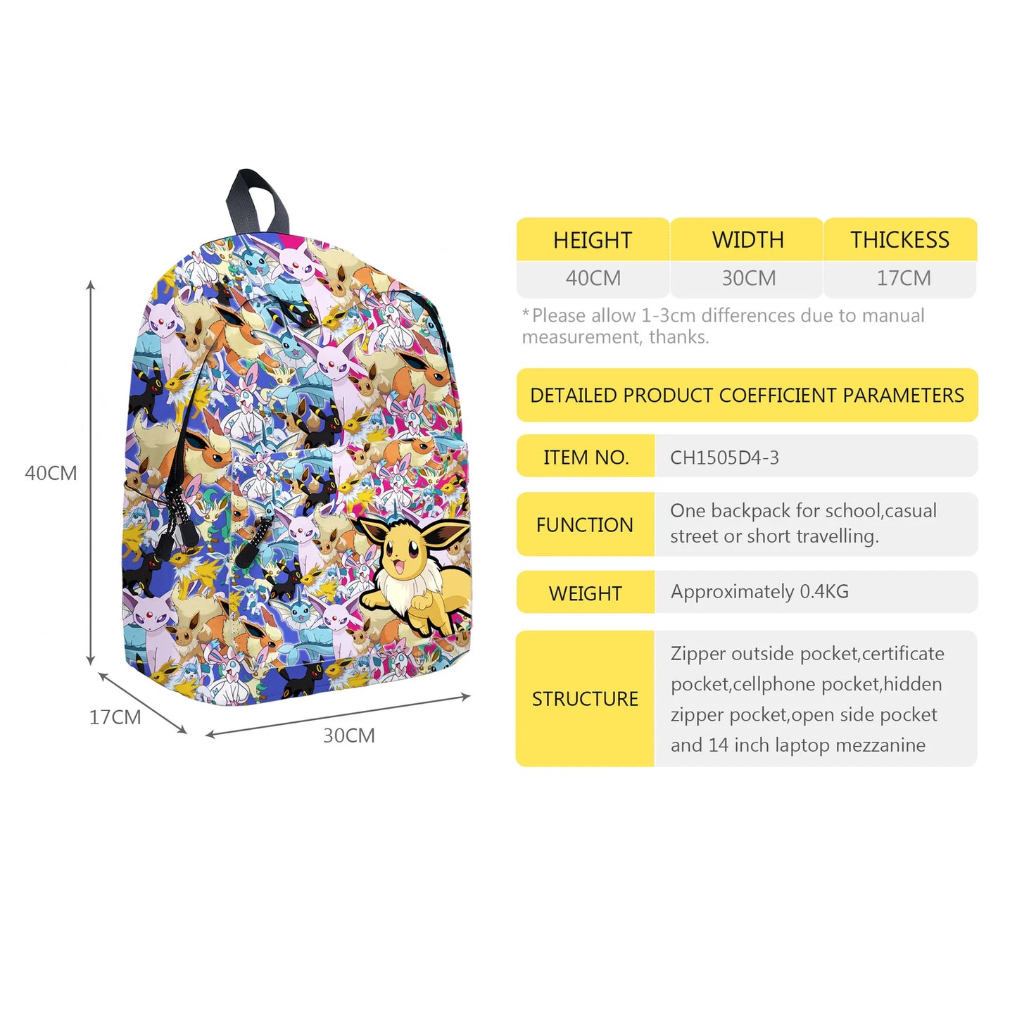 pokemon, pikachu, cartoon, elementary and middle school students' schoolbags, children's backpacks  anime  anime figure