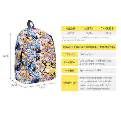 pokemon, pikachu, cartoon, elementary and middle school students' schoolbags, children's backpacks  anime  anime figure