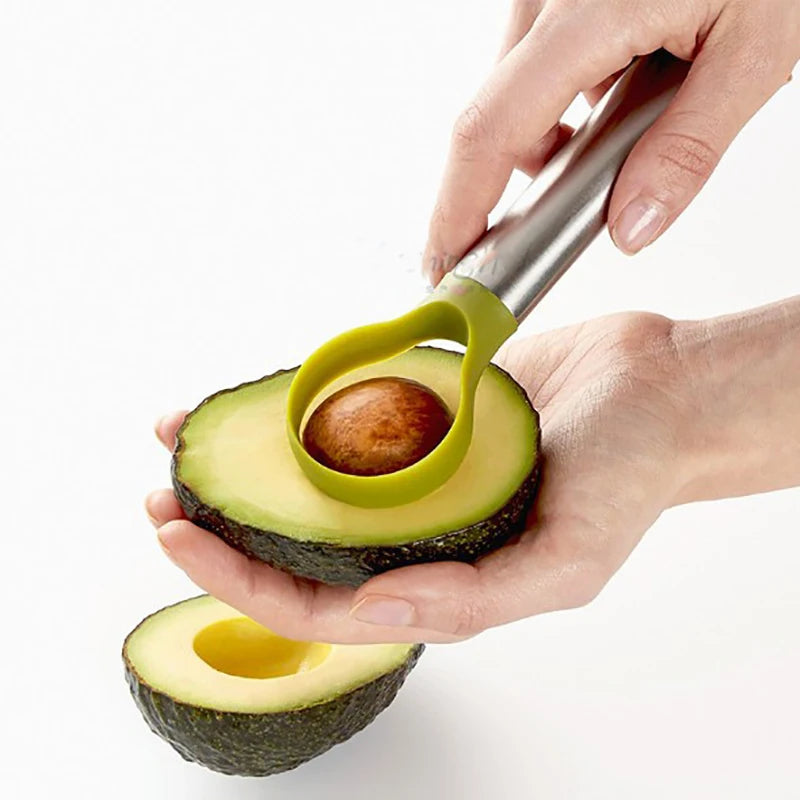 Avocado Slicer 2 In 1 Stainless Steel Avocado Cutter Peeler Knife Pitaya Kiwi Slicer Peeler Kitchen Gadget Fruit Vegetable Tools