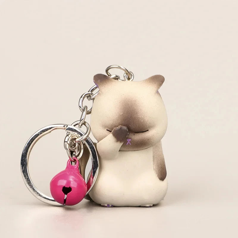 Cartoon Kittens Keychain Cure Animal Key Chain Creative Cat Pendant for Women Car Keyring Purse Bag Accessories Gifts