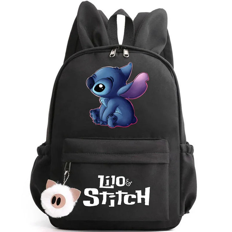 Disney Lilo Stitch Cute Backpack for Girl Boy Student Teenager Rucksack Women Casual School Bags Travel Rabbit Ears Mochila