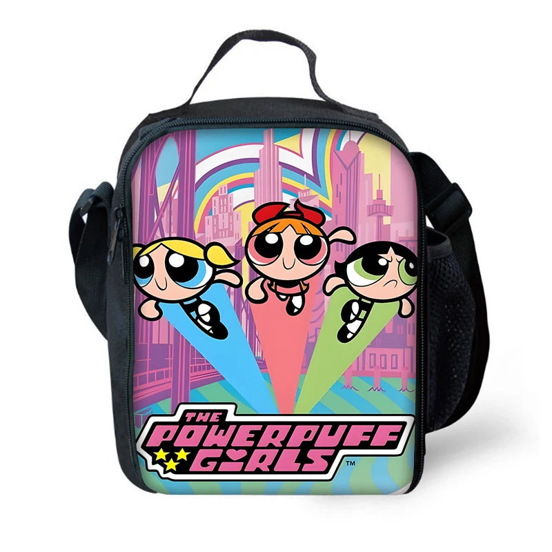 3 pcs set Cute Anime Powerpuffs Girlss Child School Backpack with Lunch Bags ,Pencil Bags ,School Bags for Boys Girls Best Gift