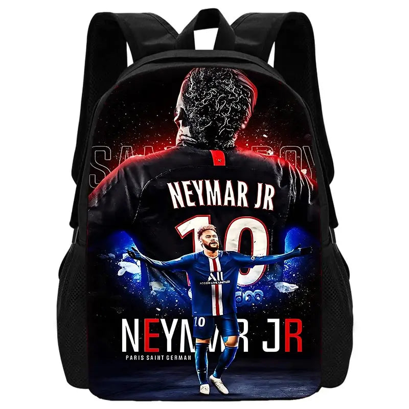 Game Football Child School Backpack with Lunch Bags ,Pencil Bags ,N-NeymarS School Bags for Boys Girls Best Gift