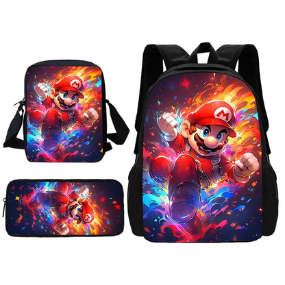 Cute M-MarioS Child School Backpack With Shoulder Bag Pencil Bags School Bags for Boys Girls Best Gift