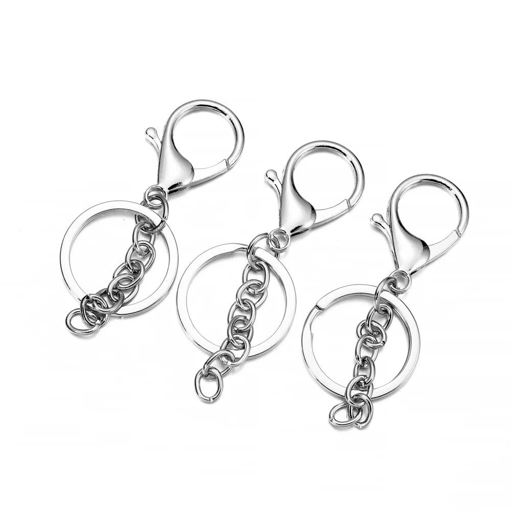 5pcs/lot Key Ring 30mm Keychain Long 70mm Lobster Clasp Key Hook Keyrings For Jewelry Making Finding DIY Key Chains Accessories