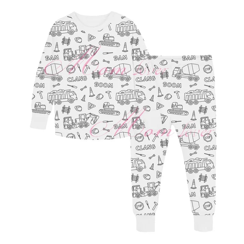 DIY Pajamas Kids Sketch Colorful Pajama Set Kids Art Color Your Own Pajama Handicraft Toys DIY Kid Crafts For Kids Boys Girls