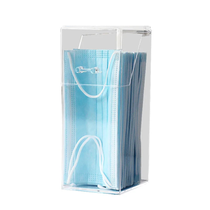 Mask Storage Box with Cover Dustproof Household Mouth and Nose Cover Entry Door Desktop Porch Transparent Mask Box