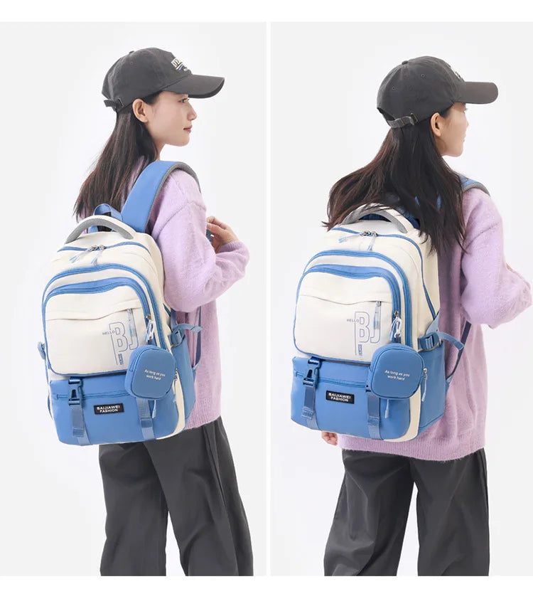 BAIJIAWEI Girls Waterproof School Bags With purse For Teenage girls Children Backpack schoolbag Printing Kids School Backpacks