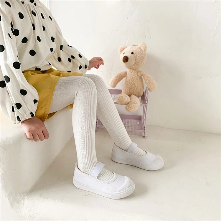 Children's Tights For Girls Spring Autumn Baby Girl Tights Fashion Kids Pantyhose Cotton Solid Soft Princess Leggings 2-8Years