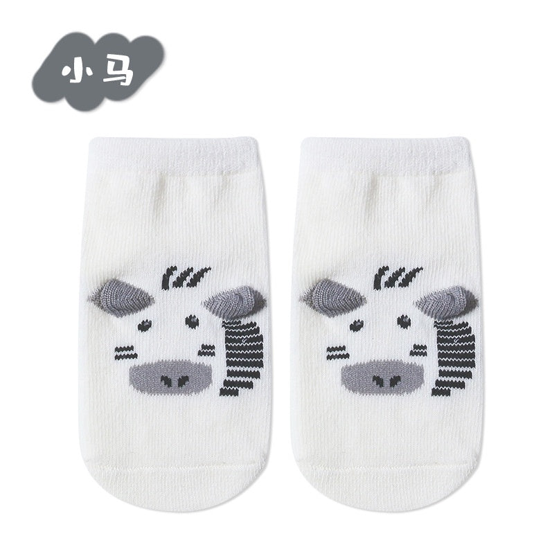 4Pairs/lot Anti-slip Baby Socks Cute Animal Cartoon Baby Boy Girls Sock Infant Children's Floor Socks 0-3 Years Old