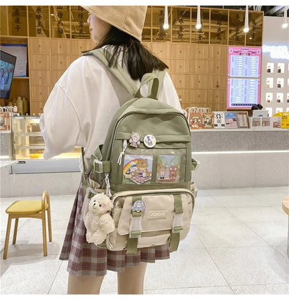 Kawaii Women Backpack Waterproof School Bag For Teenager Girl Student Bookbag Laptop Rucksack Cute Female Travel Bagpack Mochila