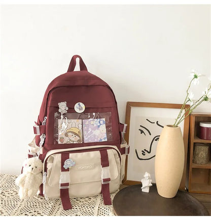 Kawaii Women Backpack Waterproof School Bag For Teenager Girl Student Bookbag Laptop Rucksack Cute Female Travel Bagpack Mochila