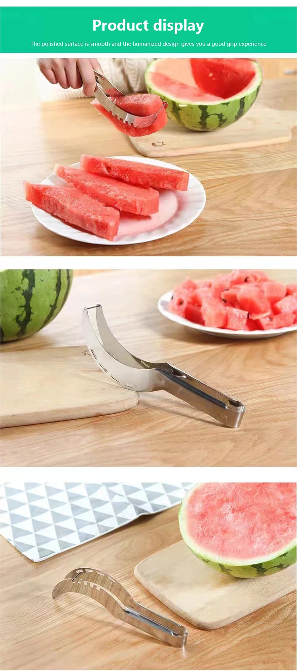 Stainless Steel Windmill Watermelon Cutter Artifact Salad Fruit Slicer Cutter Tool Watermelon Digger Kitchen Accessories Gadgets