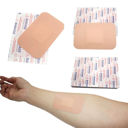 50pcs/set 7.6*5.1CM Large Skin Patch PE Waterproof Square Shaped Band Aid First Aid Accessories Wound Plaster Adhesive Bandages