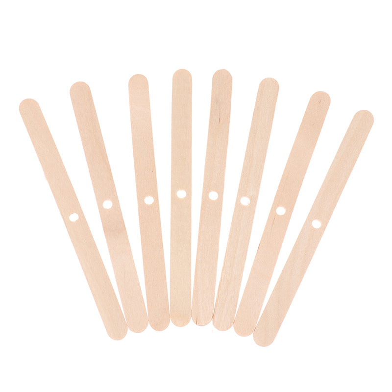 50PCS Wooden Candle Wick Holders Simple Aromatherapy Candles Bars Holders for Candle Making Fixing Tool with Hole Wooden Stick