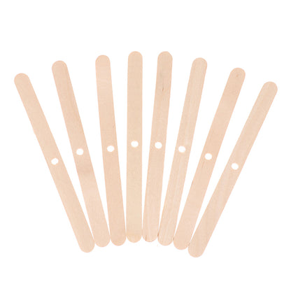 50PCS Wooden Candle Wick Holders Simple Aromatherapy Candles Bars Holders for Candle Making Fixing Tool with Hole Wooden Stick