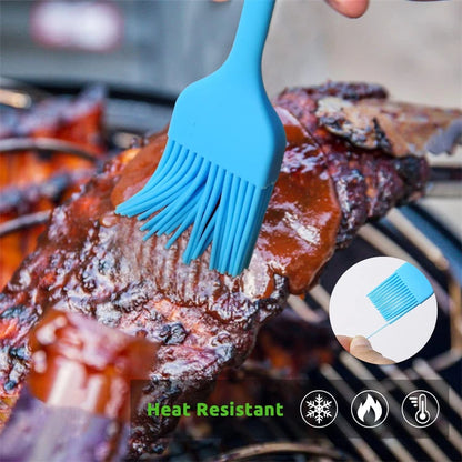 LMETJMA Silicone Basting Brush Upgrade Heat Resistant Pastry Brush Oil Brush For BBQ Cooking Baking and Grilling JT63