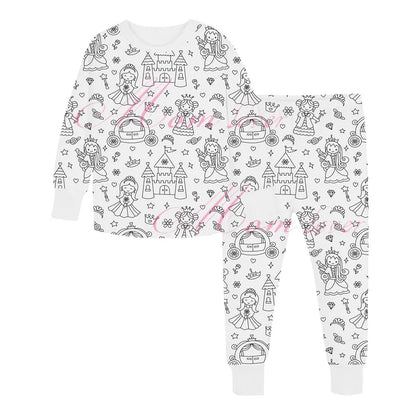 DIY Pajamas Kids Sketch Colorful Pajama Set Kids Art Color Your Own Pajama Handicraft Toys DIY Kid Crafts For Kids Boys Girls