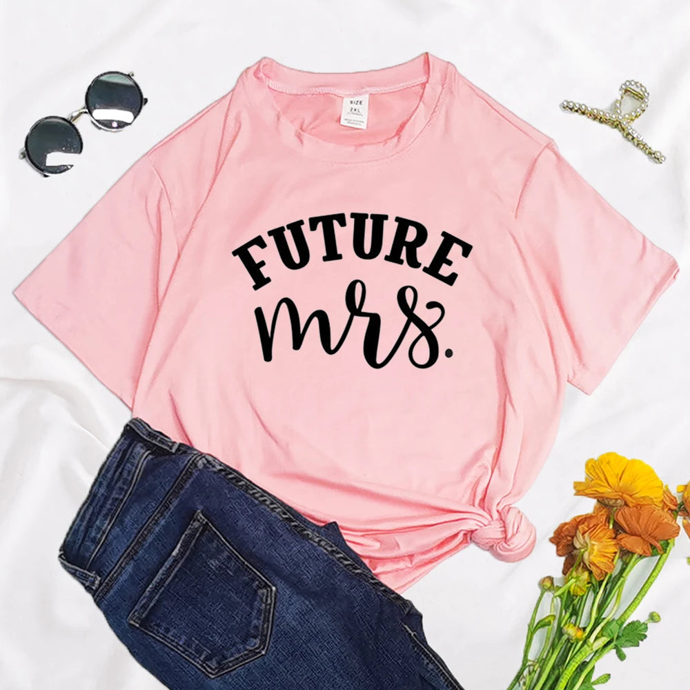 Team Bride Bachelorette Wedding Party Women Evjf Tee Shirt Casual ladies basic O-collar Pink Short Sleeved T-shirt Girl