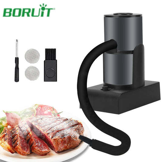 BORUIT Smoking Gun Portable Drink Smoker Indoor Smoke Infuser Kit for Cocktails Meat BBQ Cheese Veggies Sous Vide Kitchen Tools