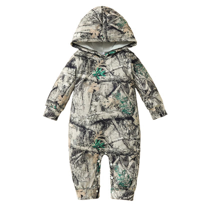 Adorable & Soft Baby Boy's 3D Branch Hooded Onesie   Durable &Easy-Care Knit for Spring/Fall