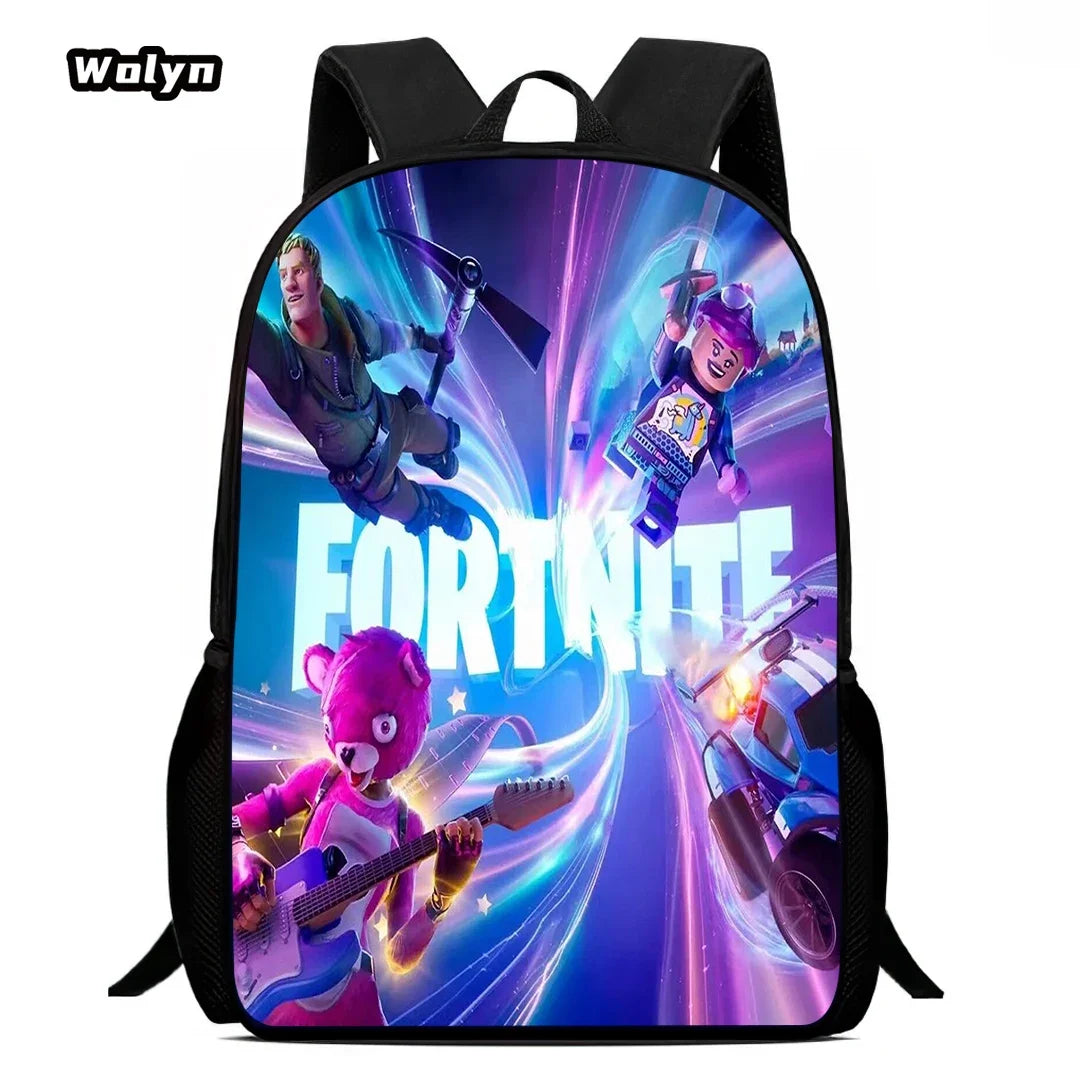 Cartoon F-For-T-TNITE Child School Backpack With Lunch Bags Pencil Bags For Kindergarten,Best Gift For Boys and Girls