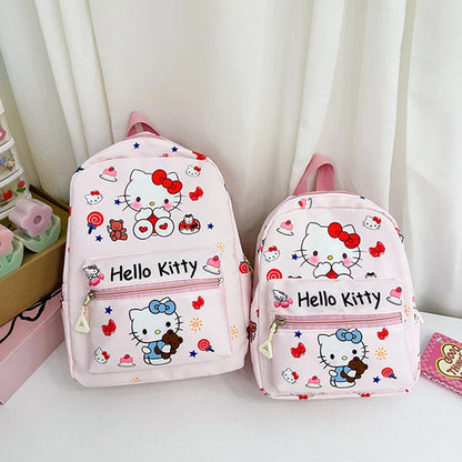 Sanrio Kuromi Hello Kitty My Melody Cinnamoroll Cartoon Backpack Cute Pompom Purin Pochacco School Bag For Adults Kids Sac A Dos