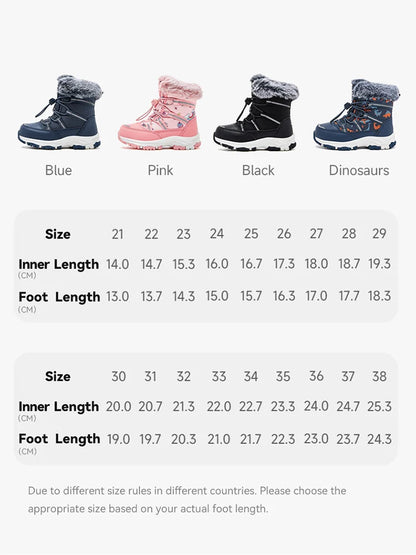 HOBIBEAR Boys Girls Snow Boots Non-Slip Waterproof Winter Shoes Multi-Coloured Elastic Band Boot(Little Kids/Big Kids)