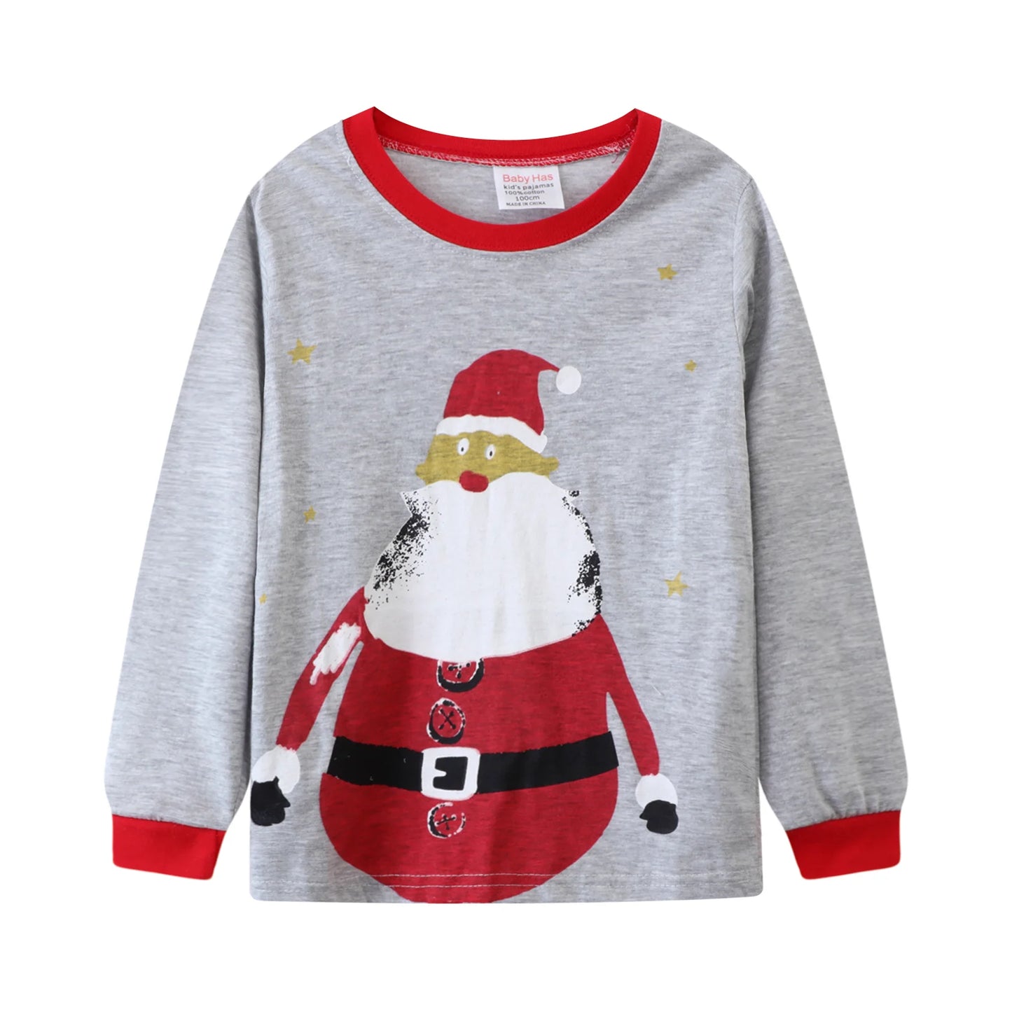 Kids Boys Pajamas Cartoon Christmas 2PCS Long Sleeved Autumn Winter Round Neck Long Sleeve Top & Pants Set