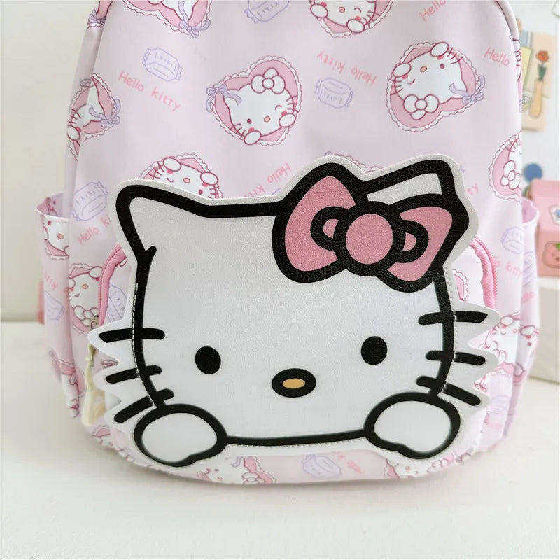 Sanrioed Anime Hello Kitty Cinnamoroll My Melody Kuromi Cute Kid Backpack Kawaii Cartoon Leather Mini School Bag Holiday Gift