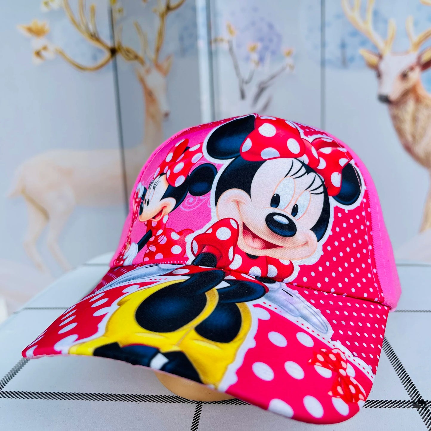 Disney New Anime Frozen Minnie Mouse Kids Brand Hat Boy Girl Travel Caps Spiderman Mickey Baby Caps Figure Gift Toys 3-8Y