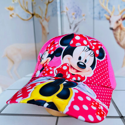 Disney New Anime Frozen Minnie Mouse Kids Brand Hat Boy Girl Travel Caps Spiderman Mickey Baby Caps Figure Gift Toys 3-8Y