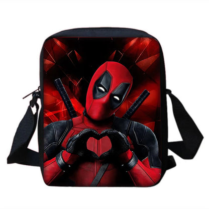 3Pcs Set Deadpools Heroes Child Backpacks Shoulder Bag Pencil Case Pupil Large Capacity School Bags for Boys Girls Best Gift