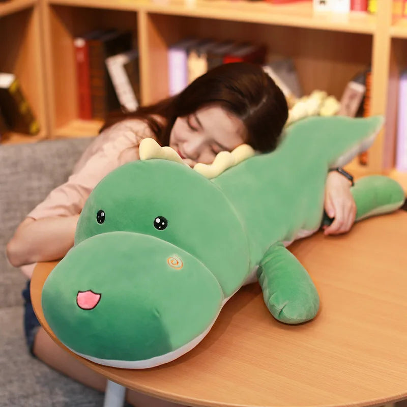 New 80CM Big Long Cute Dinosaur Plush Toy Soft Cartoon Animal Crocodile Plush Doll Boyfriend Pillow Child Girl Birthday Gift