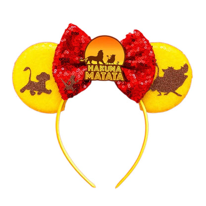 2023 Newest Mickey Mouse Ears Headband Kid Adult Festival Party Sequins Bow Hairband Women Baby Girl Party Hair Accessories Gift