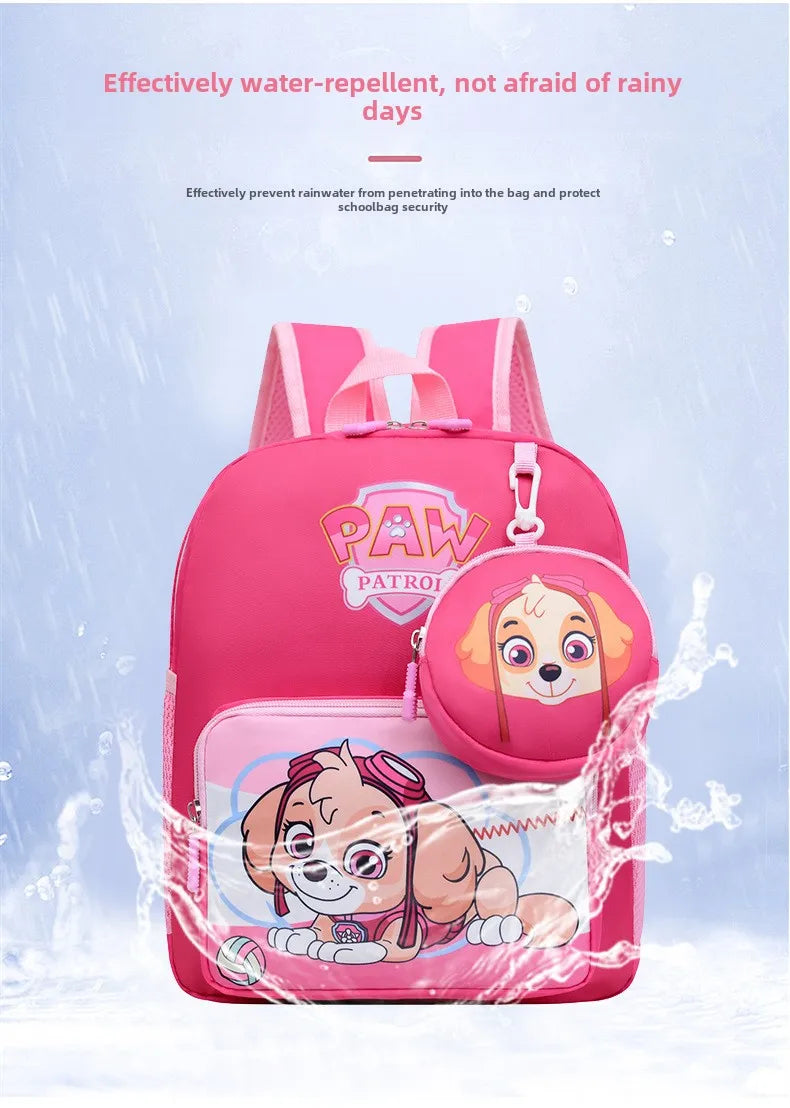 PAW Patrol Backpack School Bag High Capacity Waterproof Travel Storage Bags for Student Chase Skye Schoolbag Gifts for Children