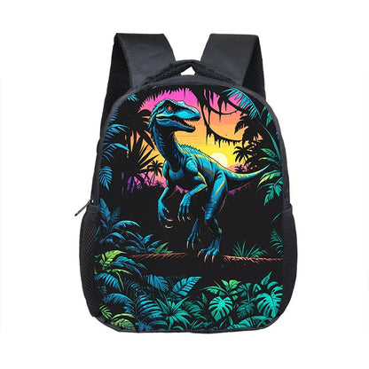 12 Inch Cute Dinosaur Print Backpack for 2-4 Years Old T-rex Skeleton Kids School Bag Kindergarten Girls Toddler Bookbags Gift