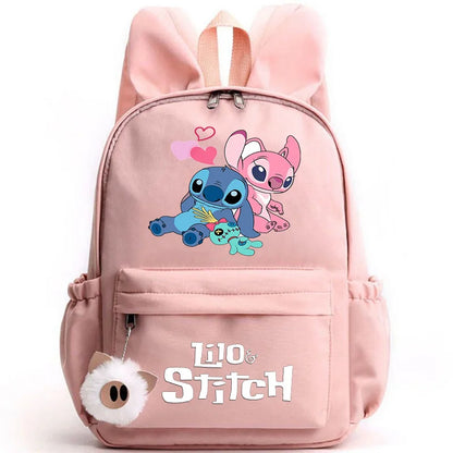 Disney Lilo Stitch Cute Backpack for Girl Boy Student Teenager Rucksack Women Casual School Bags Travel Rabbit Ears Mochila