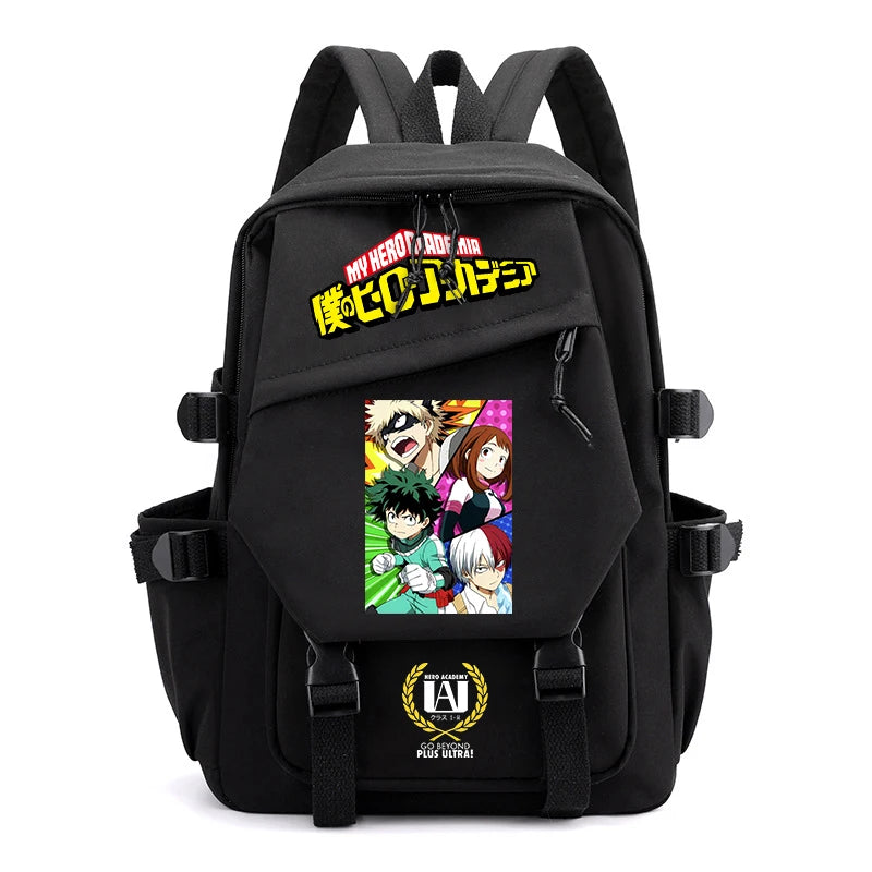 My Hero Academia cartoon backpack for primary and secondary school students black girl bag kids back to school gift