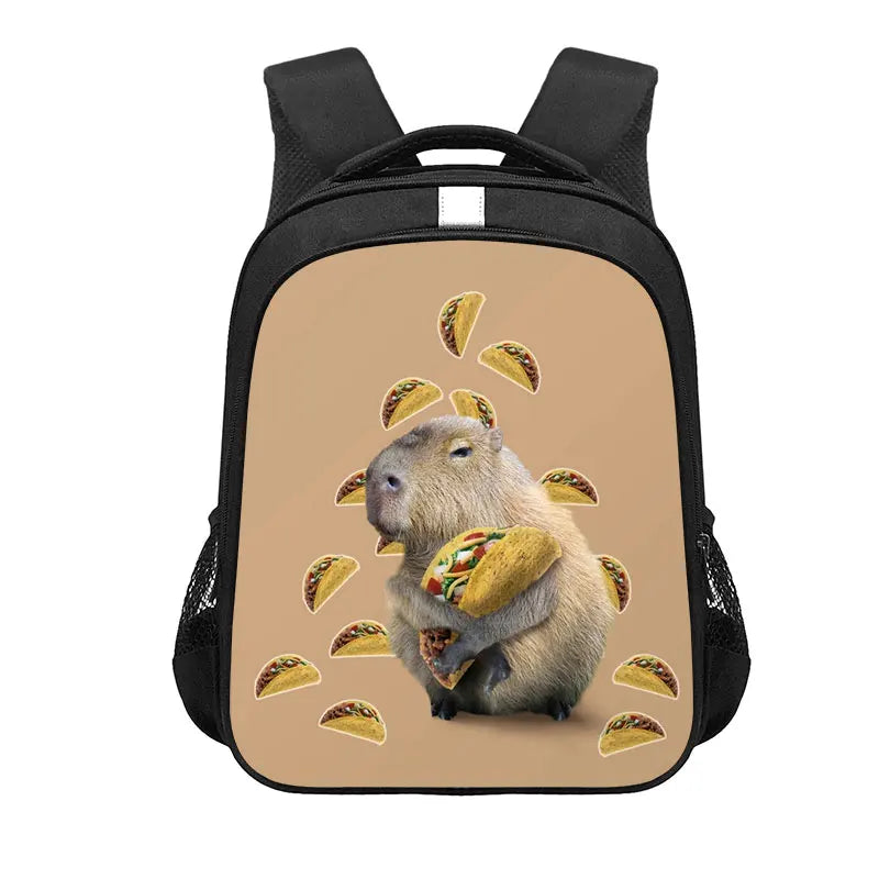 Kawaii Capybara Print Backpack Women Men Don't Worry Be Capy Children Student School Bags Laptop Kindergarten Rucksack Gift