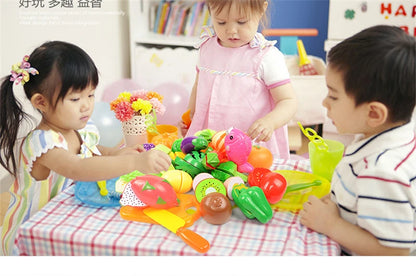 Children Toys Cutting Fruits and Vegetables Set for Kids Pretend Play Simulation Kitchen Toy Montessori Baby Toys for Girls Boys