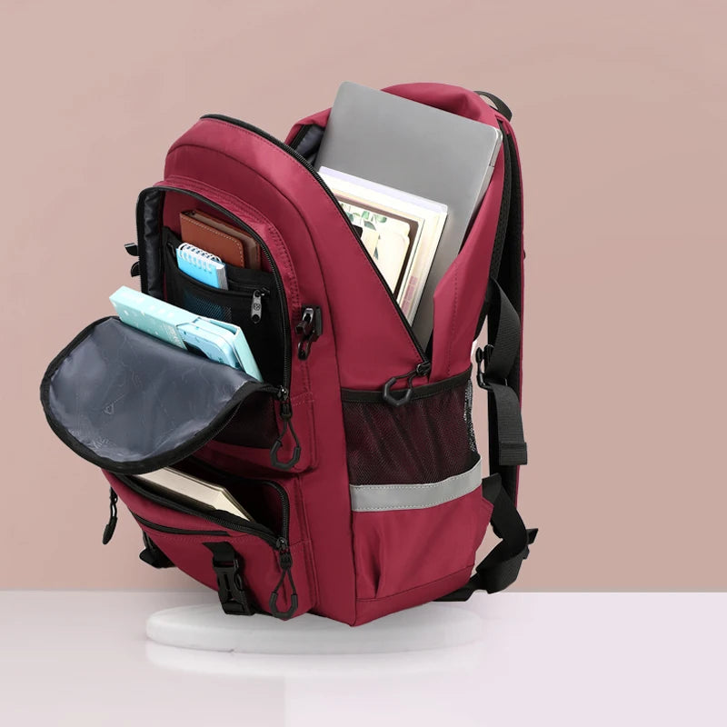 2024 New Large Airplane Travel Backpack for Girls Waterproof Fashion 15/17 Inch Laptop Backpacks Women Children Schoolbags Male