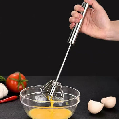 Semi-automatic Egg Beater 304 Stainless Steel Egg Whisk Manual Hand Mixer Self Turning Egg Stirrer Kitchen Accessories Egg Tools